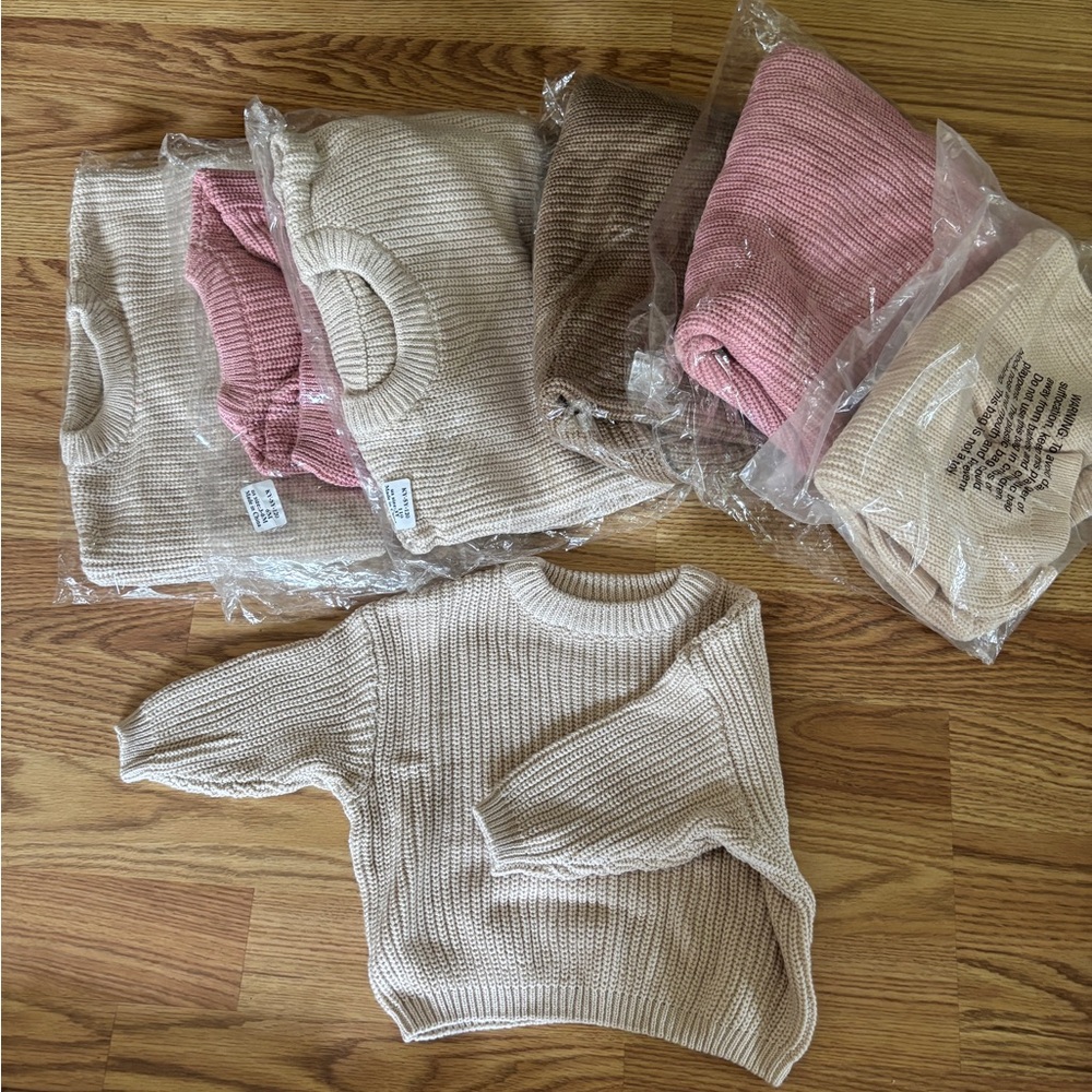 Cozy Cream Knit Kids Sweater
